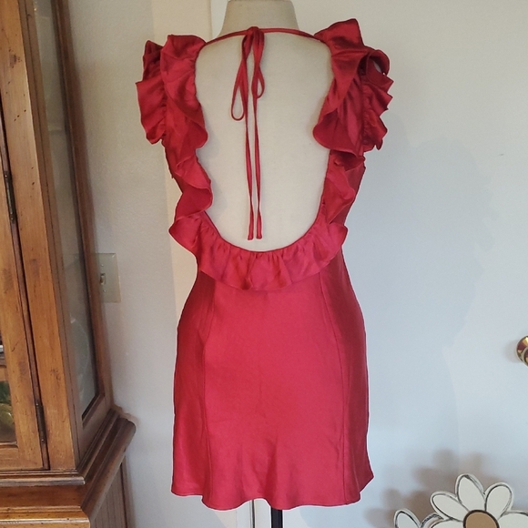 Princess Polly Butacup Frill Red Mini Dress Size 6 And Size 8. - Picture 2 of 5
